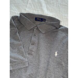 Polo Ralph Lauren Polo Shirt Mens 3XB Grey Short Sleeve Cotton Blend Pony Logo